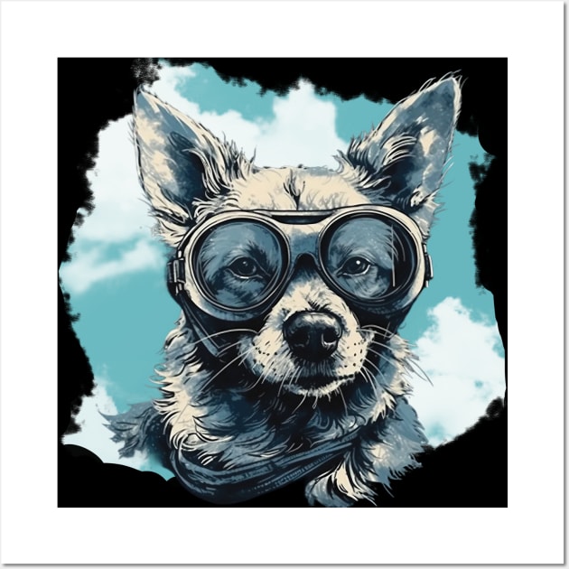 Aviator dog Wall Art by GreenMary Design